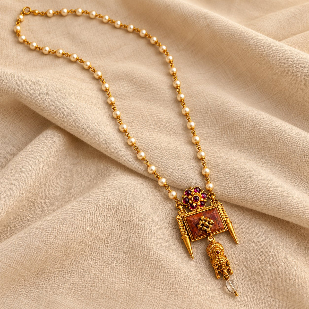 Padmaraga Pearl Necklace, photo 2