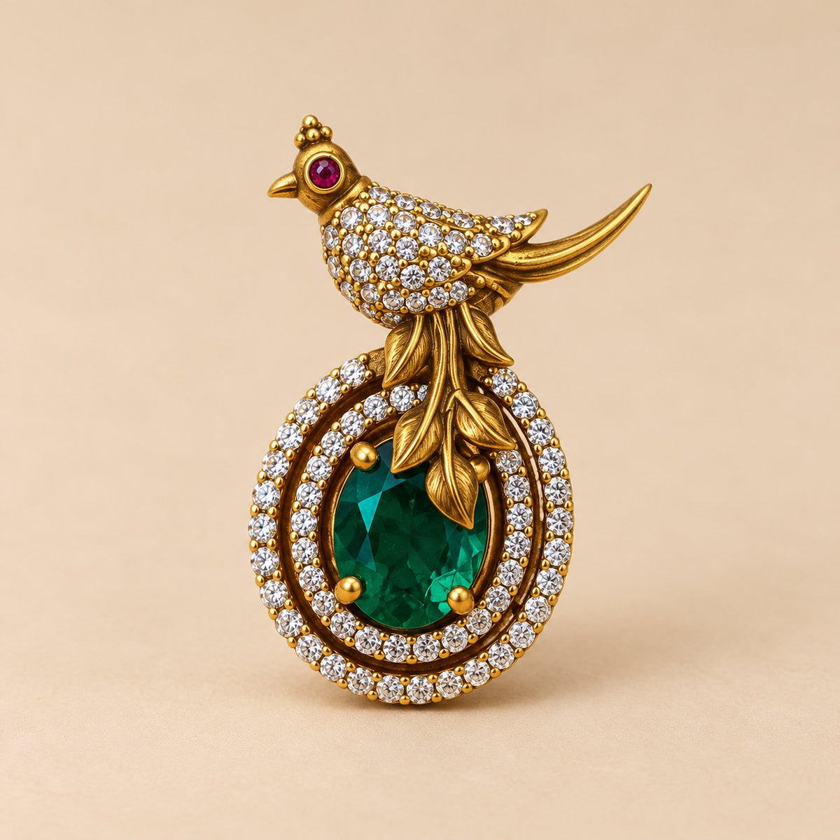 Pankhika Emerald Bird Pendant, photo 2