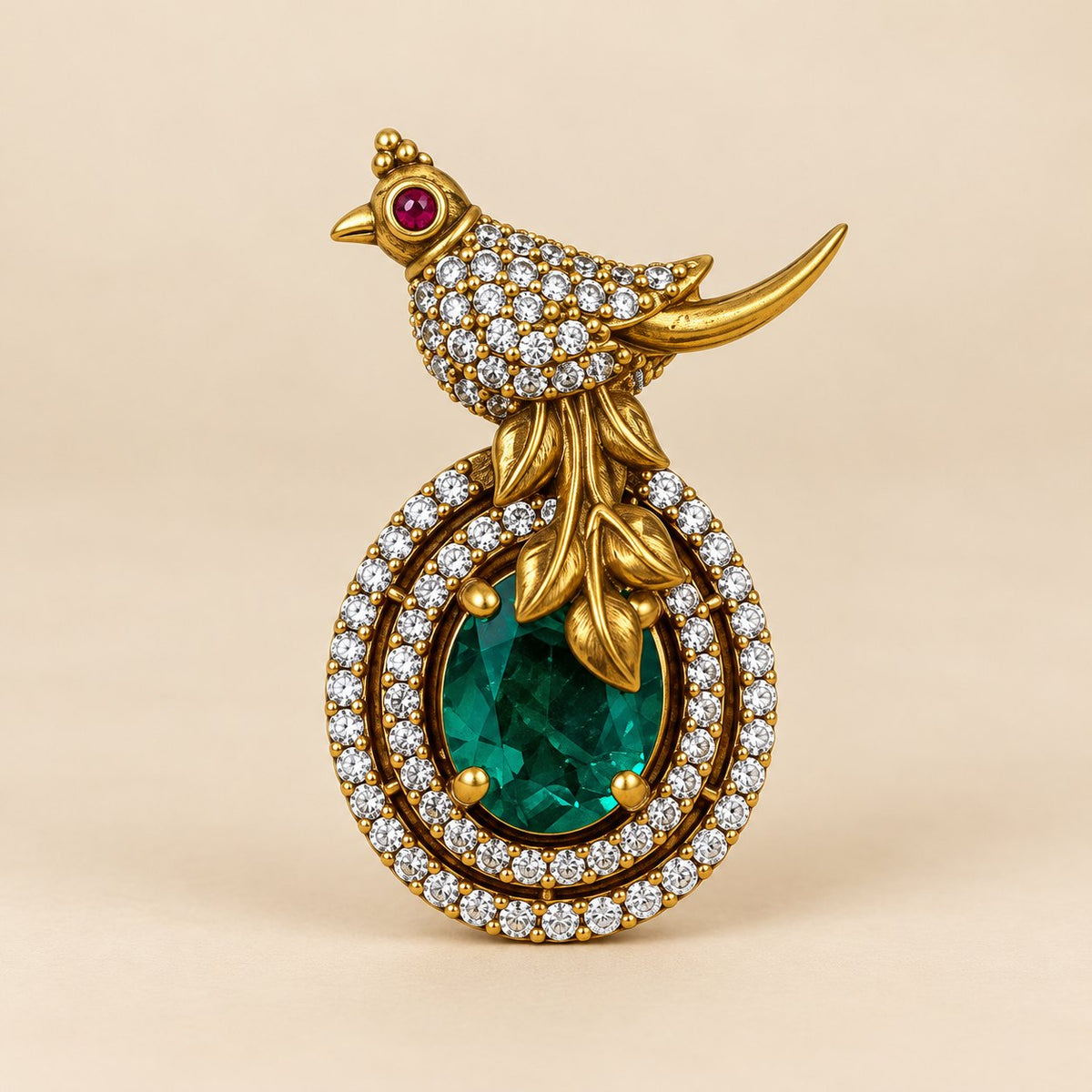 Pankhika Emerald Bird Pendant, photo 3