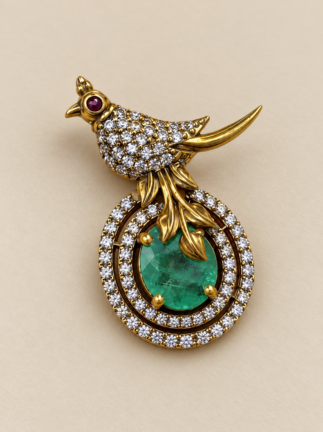 Pankhira Emerald Bird Pendant, photo 1