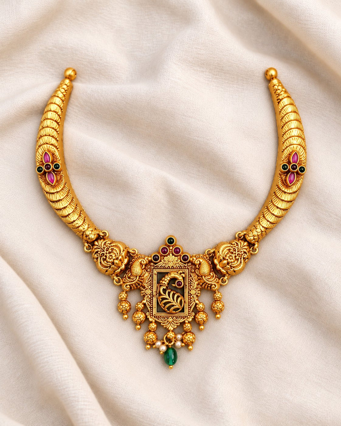 Peacock Temple Kanti Necklace, photo 1