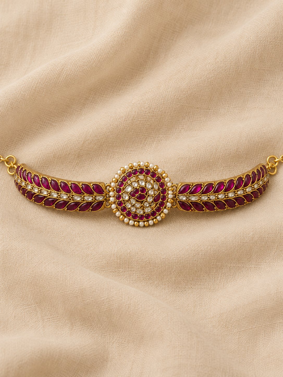 Ruby Kundan Medallion Bracelet/Bangle, photo 1