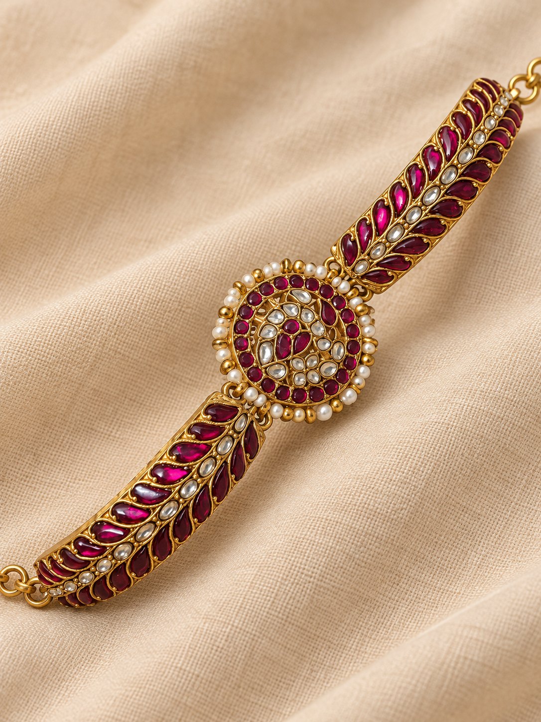 Ruby Kundan Medallion Bracelet/Bangle, photo 2