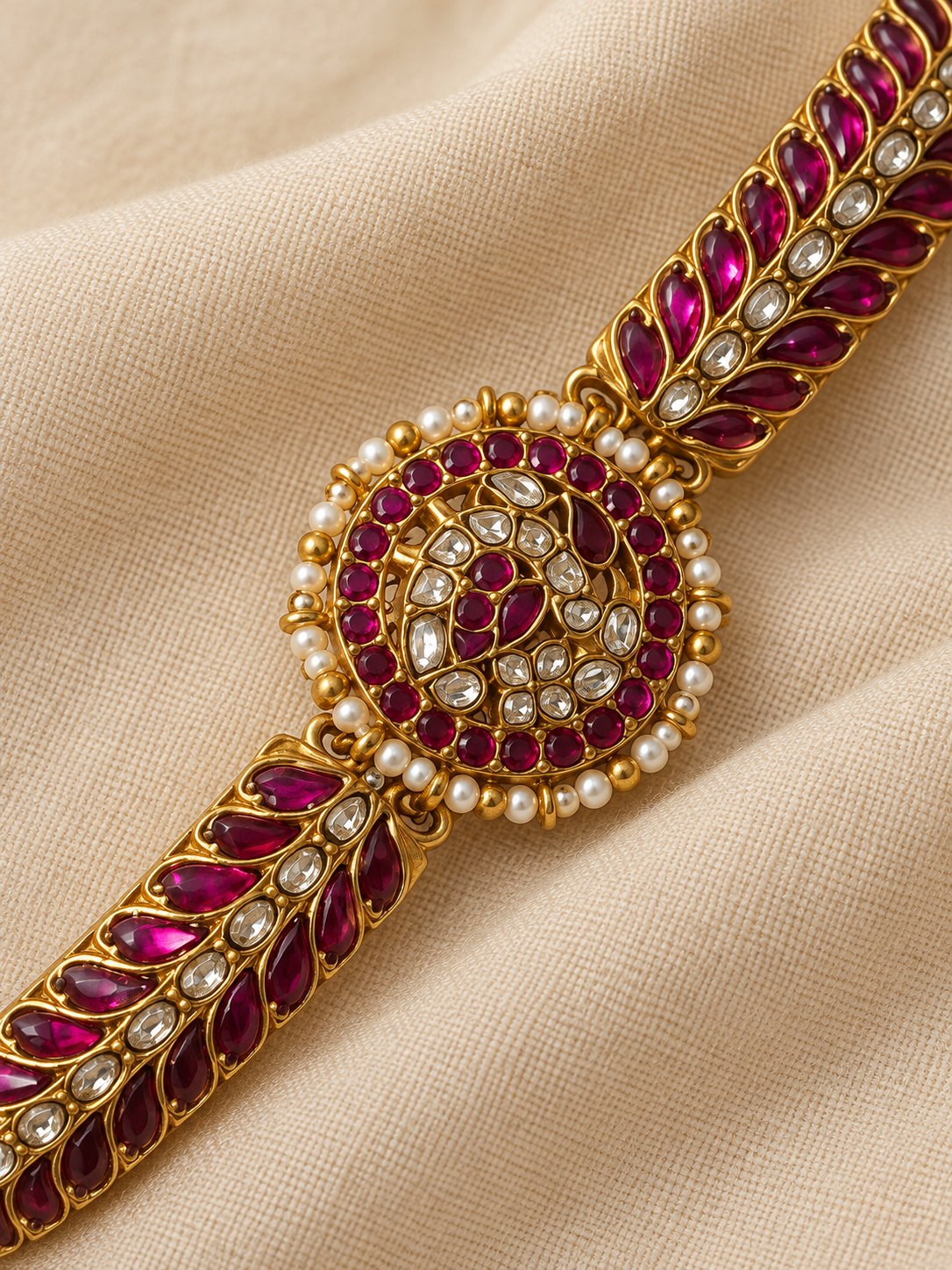 Ruby Kundan Medallion Bracelet/Bangle, photo 3