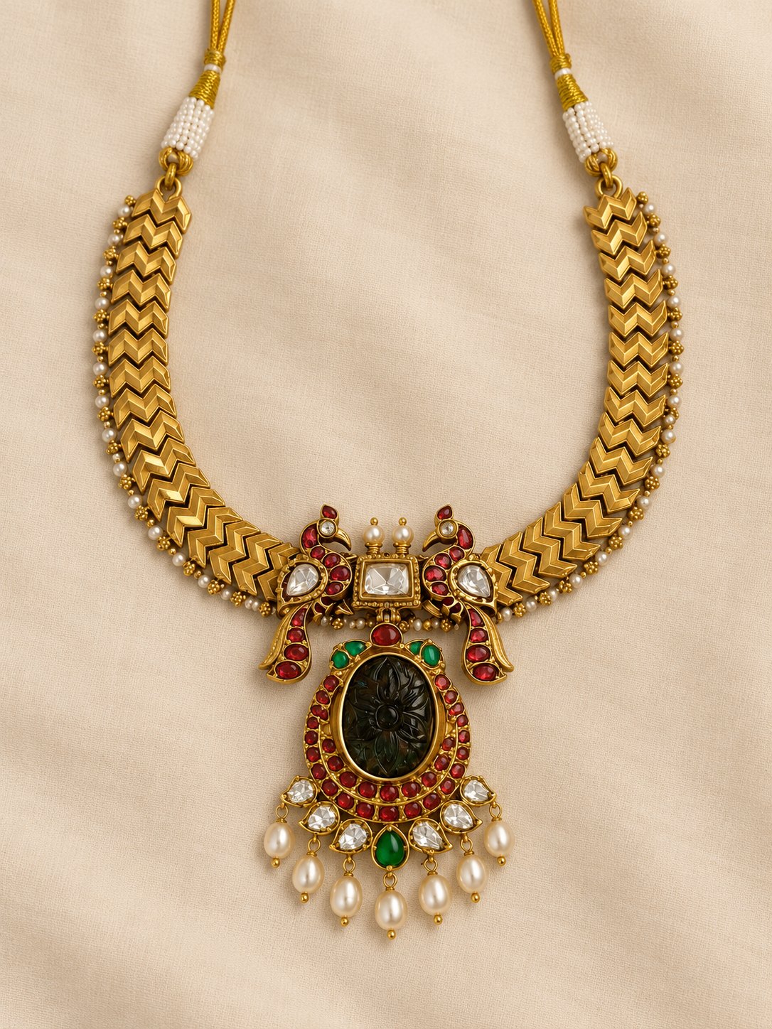 Shyam Mayur Kundan Kanti Necklace, photo 1