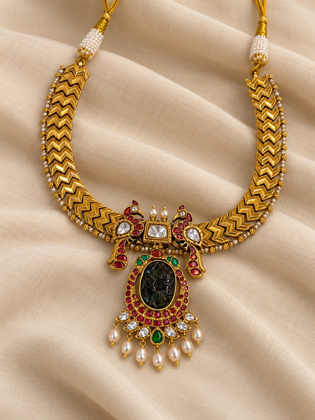 Shyam Mayur Kundan Kanti Necklace, photo 2