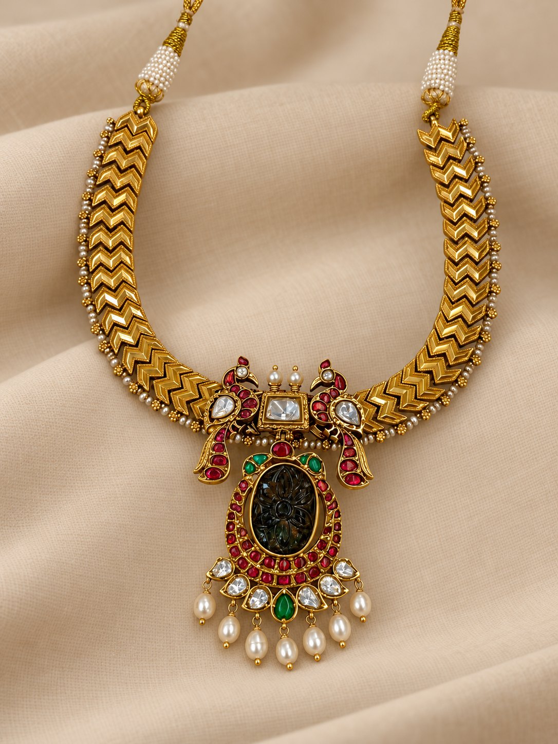 Shyam Mayur Kundan Kanti Necklace, photo 3