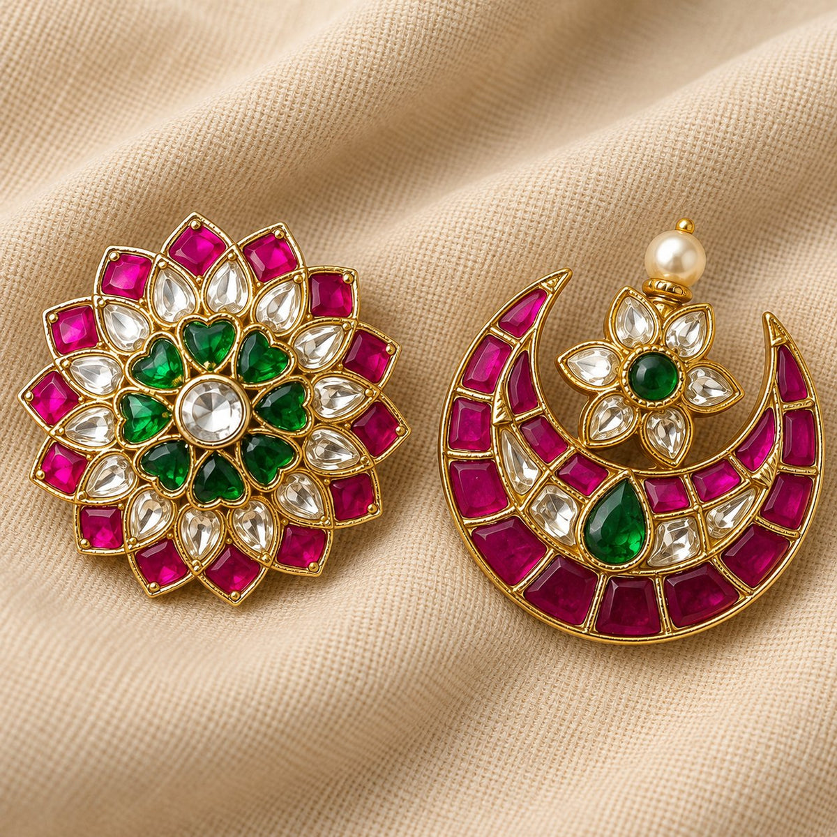 Surya Chandra Kundan Bridal Hair Ornaments, photo 3