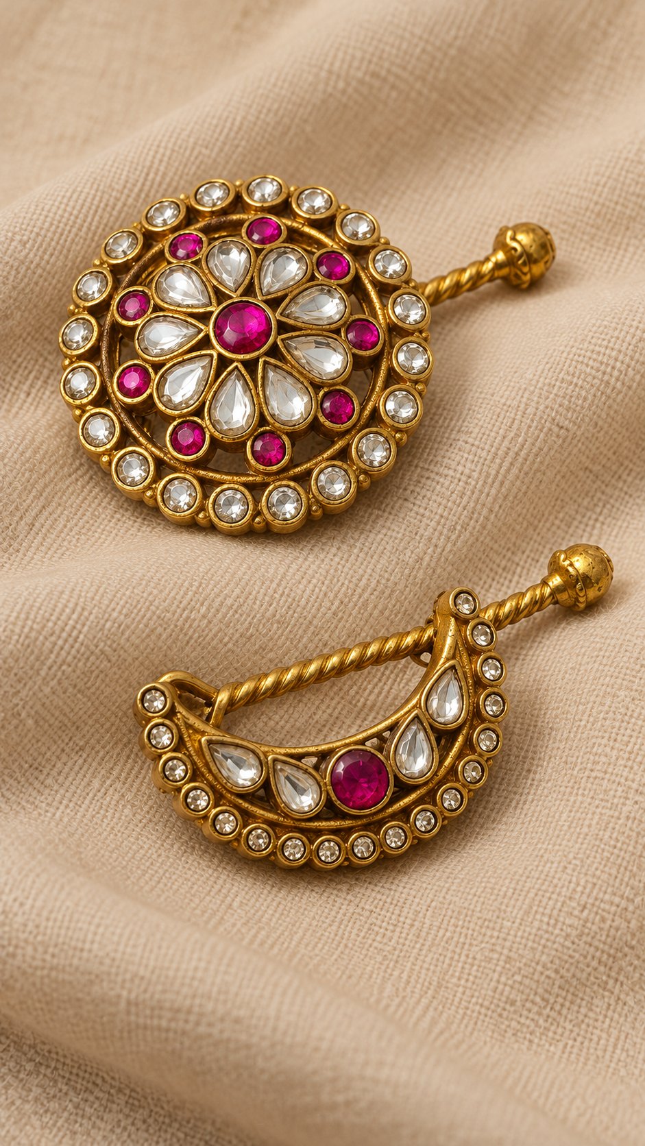 Surya Chandra Ruby Kundan Hair Pins, photo 2