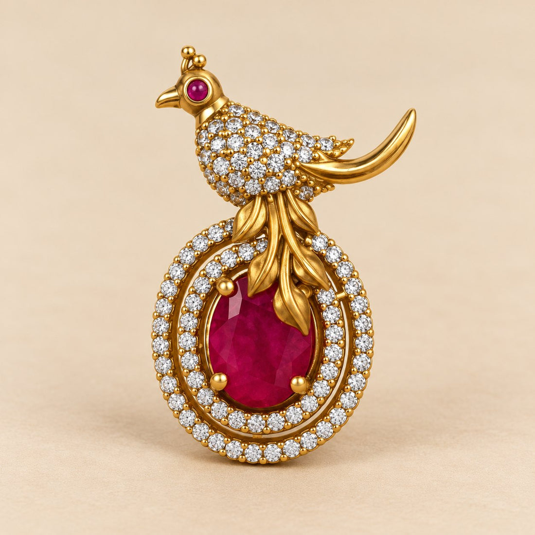 Suvarna Pakshi Ruby Pendant, photo 1