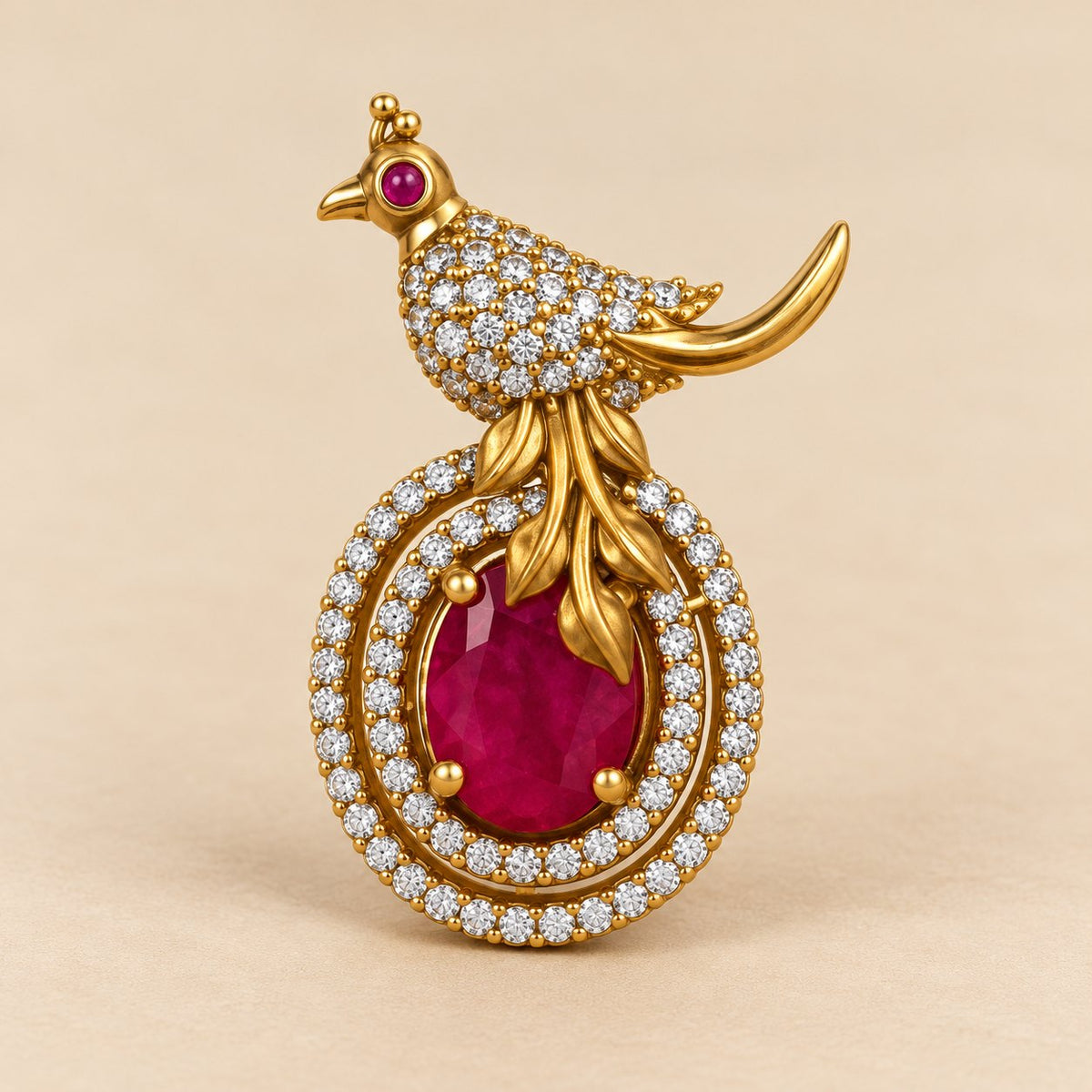 Suvarna Pakshi Ruby Pendant, photo 1