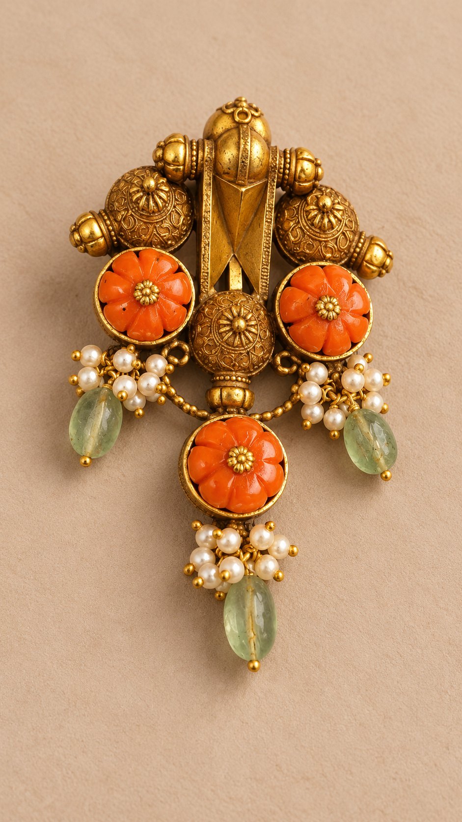 Tarangini Coral Floral Pendant, photo 2