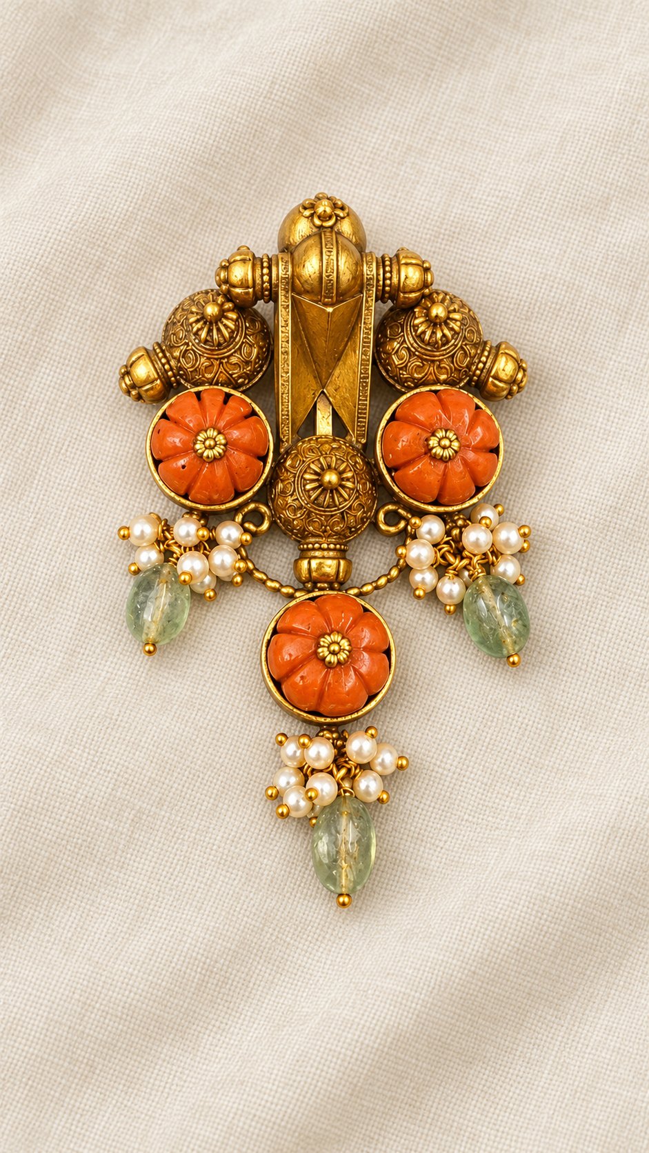 Tarangini Coral Floral Pendant, photo 3