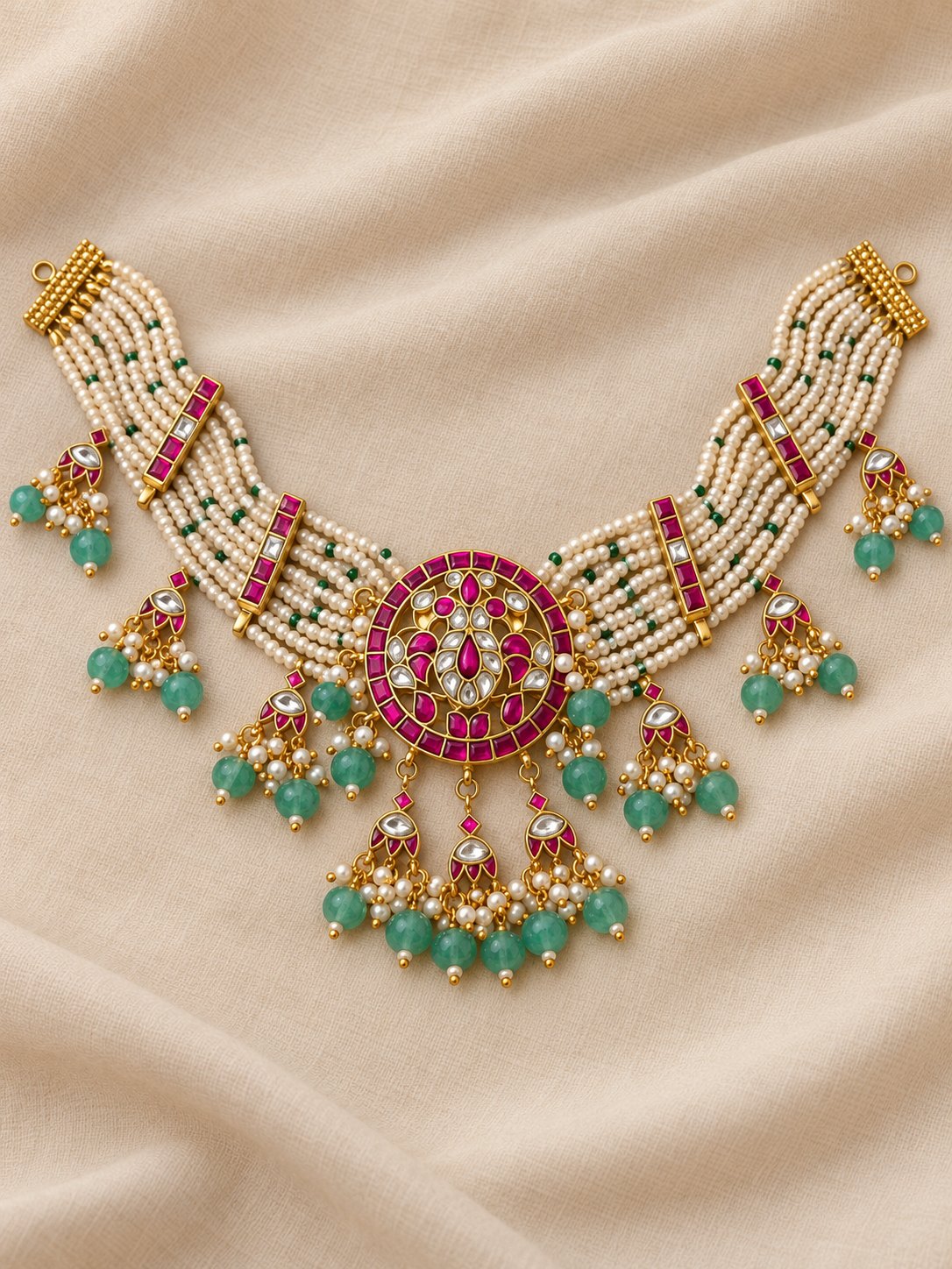 Tarangini Kundan Pearl Layered Necklace/Choker, photo 1