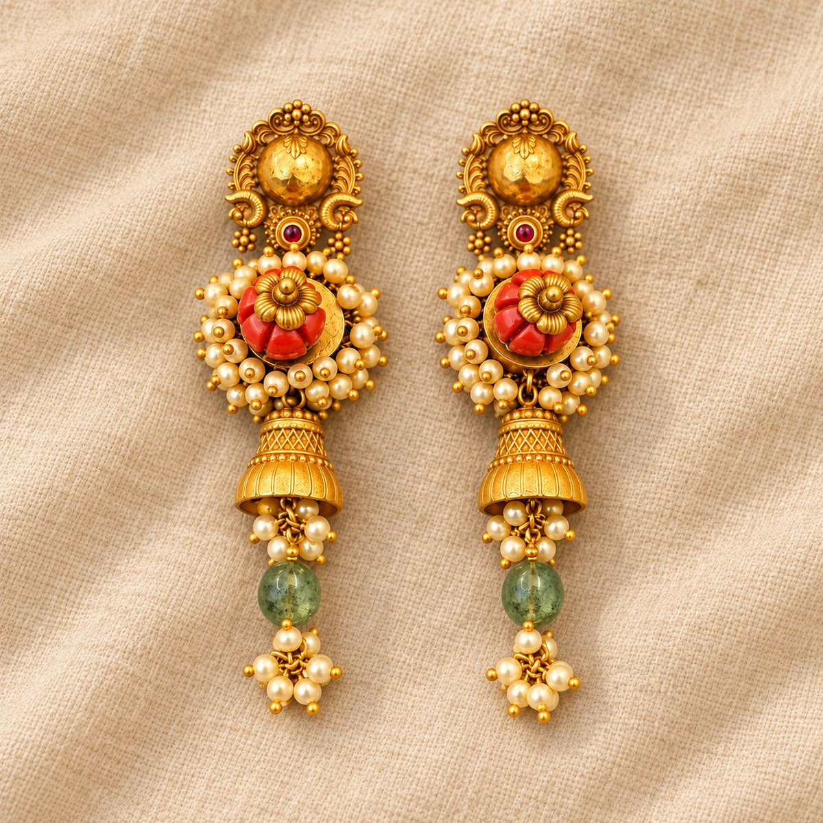 Vamika Gulabi Jhumka Earrings, photo 1