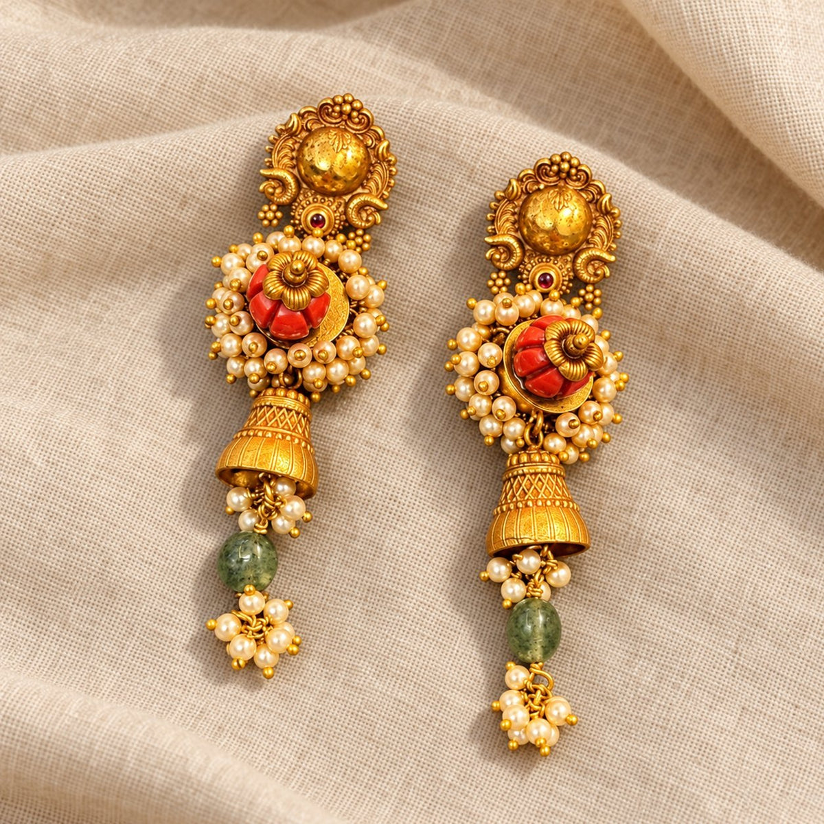Vamika Gulabi Jhumka Earrings, photo 2